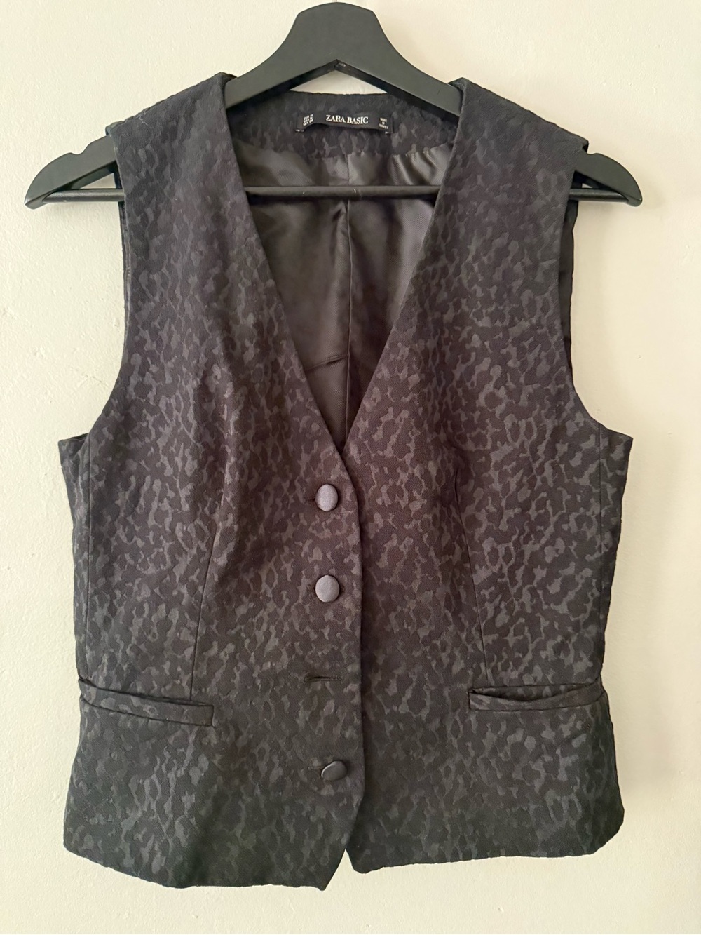 Zara Black Jacquard Patterned Vest